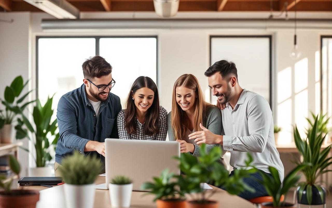 The Sohtak founding team working together in their office